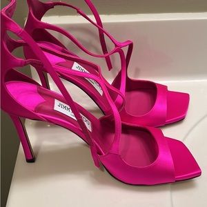 Jimmy Choo Azia 110 Fuchsia Satin Sandals Brand new